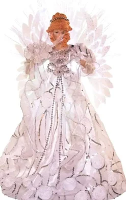 White And Silver Angel Tree Topper|Kurt Adler Best