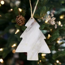 White Christmas Tree Cow Horn Ornament| New