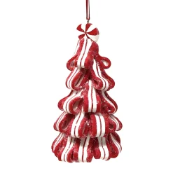 Wide Peppermint Ribbon Candy Striped Tree Ornament| Best
