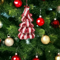 Wide Peppermint Ribbon Candy Striped Tree Ornament| Best
