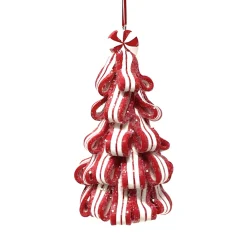 Wide Peppermint Ribbon Candy Striped Tree Ornament| Best