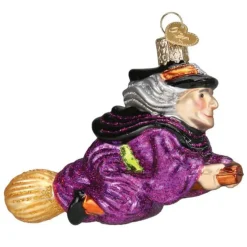 Witch On Broomstick Ornament - The Christmas Loft|Old World Glass
