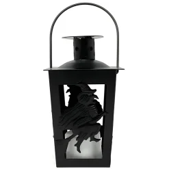 Witch Silhouette Metal Lantern With Timer Tea Light| New