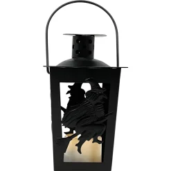 Witch Silhouette Metal Lantern With Timer Tea Light| New