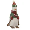 Wood Snowman On Skis Hanging Ornament| Hot
