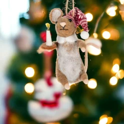 Wool Bedtime Mouse with Candle Ornament| Online