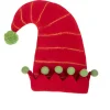 Wool Elf Hat - Red with Pom Pom Trim| Best