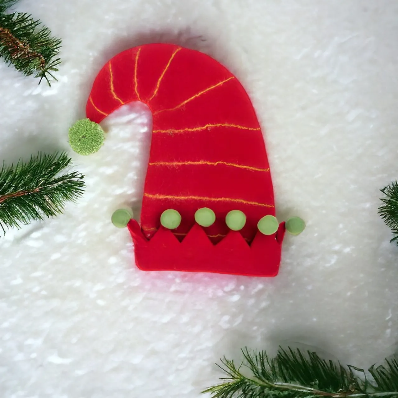 Wool Elf Hat - Red with Pom Pom Trim| Best