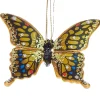 Yellow Gem Studded and Glittering Butterfly Ornament|Kurt Adler Clearance